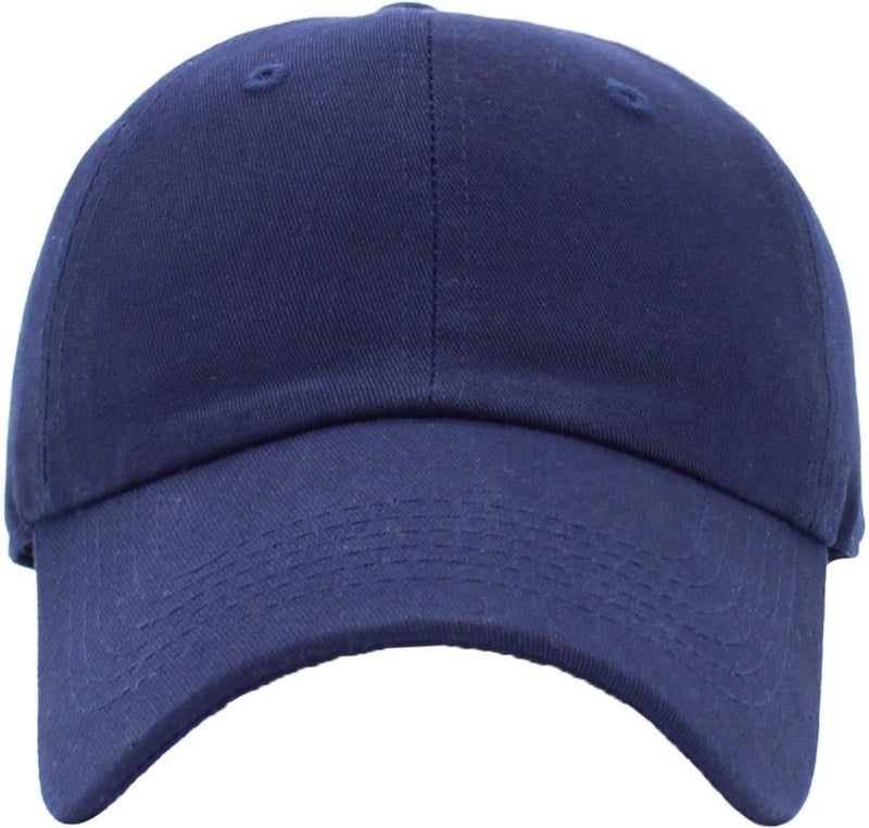 KBETHOS KB-LOW NAV Classic Cotton Dad Hat Adjustable Plain Cap. Polo Style Low Profile (Unstructured) (Classic) Navy Adjustable - Image 2